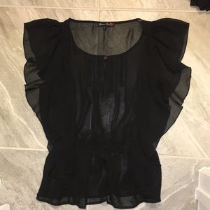 Black Flowy Top